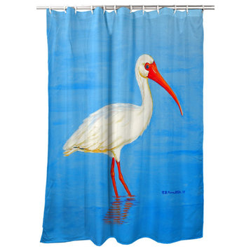 Betsy Drake Posing White Ibis Shower Curtain