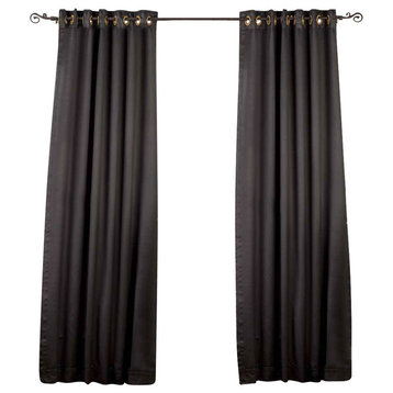 Black Ring/Grommet Top 90% blackout Cafe Curtain/Drape/Panel-50W x 24L-Piece