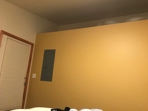 Help! How do I cover up breaker box. This is master bedroom wall. Help! How do I cover up breaker box. This is master bedroom wall.