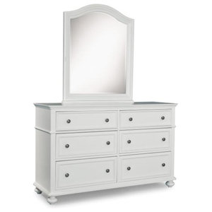 Prepac Monterey White Condo Sized 6 Drawer Double Dresser