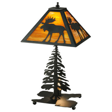 21H Lone Moose Table Lamp