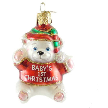 Old World Christmas Babys 1St Christmas Glass Ornament Bear 1St Christmas 12093
