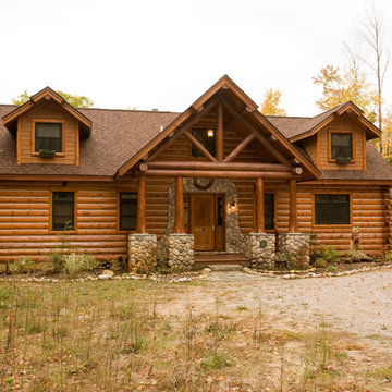 Custom cedar half log siding