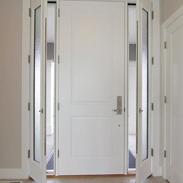 Entry door with opening side lites.