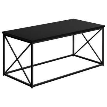 Coffee Table, Accent, Cocktail, Rectangular, Living Room, 40"L, Metal, Black
