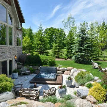 Sunken hot tub walkout