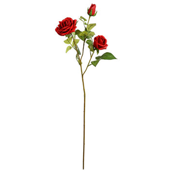 Vickerman 29" Real Touch Rose, 3 per Pack, Red