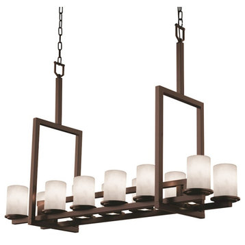 Justice Clouds Dakota 12+5 Light 34" Chandelier, Dark Bronze CLD-8719-10-DBRZ