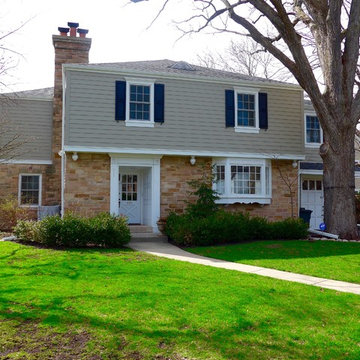Winnetka, IL Integrity from Marvin Windows & Hardie Siding Colonial Home Taupe