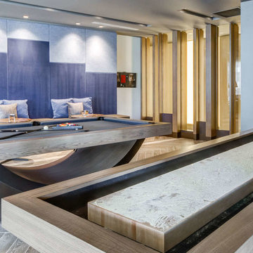 Contemporary Pool Table and Shuffleboard Tables (Theseus)