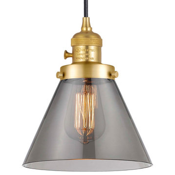 Innovations Lighting 201CSW-10-8 Cone Pendant Cone 8"W Mini - Satin Gold /