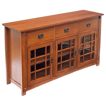 Crafters and Weavers Arts and Crafts Wood Sideboard in Cherry