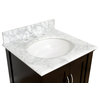Beverly 24" Bathroom Vanity, Chocolate, 24", Carrara Marble