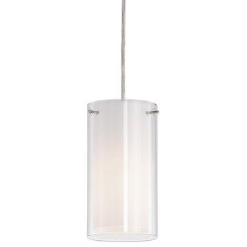 Firenze Single Lamp Pendant, Brushed Nickel, 4"Dx7.25"H
