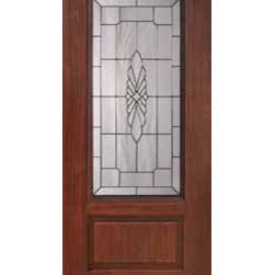 Front Single Door 80 Fiberglass Versailles 1 Panel 3/4 Lite - Front Doors