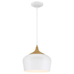 Access Lighting - Blend Pendant, White With Wood Grain - Features:
