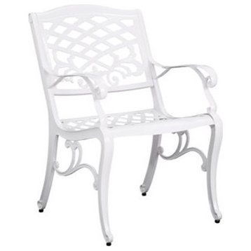 2 Pack Patio Chair, Rust Proof Aluminum Construction With Crossed Pattern, White