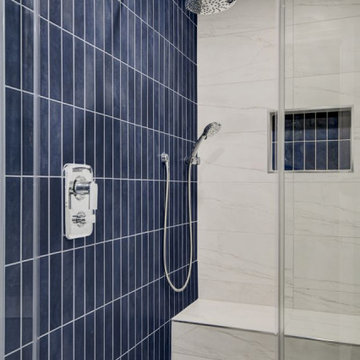North Summerlin Deep Blue Master Bathroom
