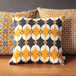 Adhira Cushion in Saffron Yellow - Decorative Pillows