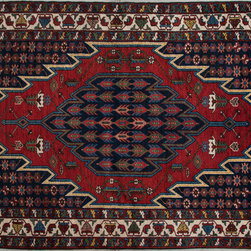Antique Persian Hamadan rug 4'1 X 6'5 - Area Rugs