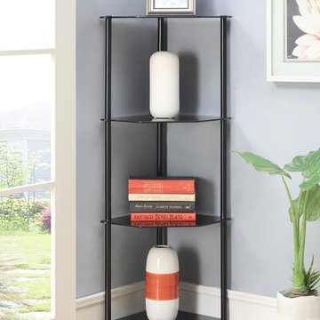 Designs2Go Classic Glass 4 Tier Corner Shelf