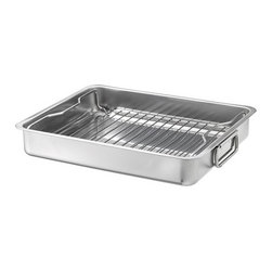 KONCIS Plat &agrave; four avec grille, acier inoxydable - Products