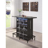 Furniture of America Lionna Contemporary Metal Storage Bar Table in Black
