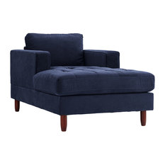 50 Most Por Chaise Lounge Chairs For 2019 Houzz Modern Contemporary Chaise Lounge Velvet Fabric Chair Navy