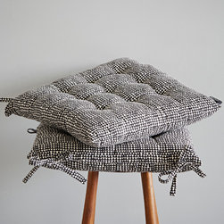 Screen-printed Black and White Seat Pad - Seat Cushions
