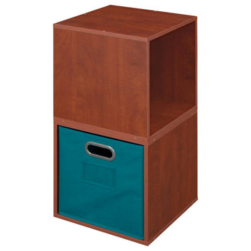 Niche Cubo Storage Set - 2 Cubes and 1 Canvas Bin- Cherry/Teal