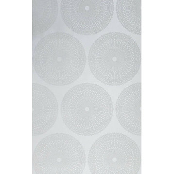 Lace Glassbeads embossed textured white silver Metallic lines Wallpaper, 27 Inc