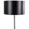 Hilton Contemporary Table Lamp, Nickel With Black Metal Shade
