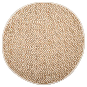 Safavieh Natural Fiber Collection NF261 Rug, Ivory/Natural, 4' Round