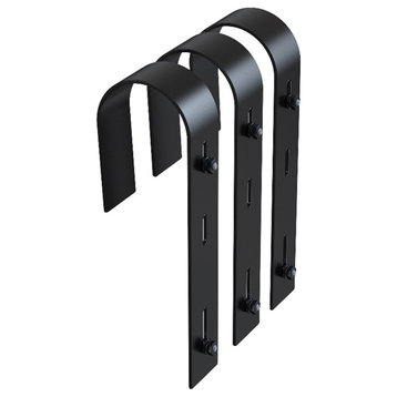 Mayne Traditional Power Coated Steel Handrail Bracket in Black (Set of 3)