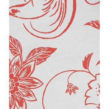 Traditional Bird Floral, Floral Print Napkin, Coral, Set of 4