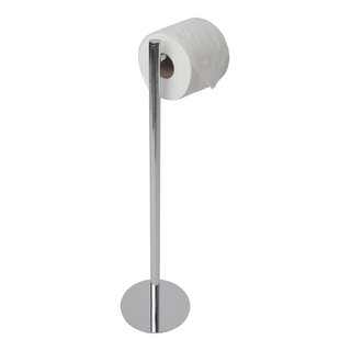 Gatco Latitude II Freestanding Toilet Paper Holder with Storage, Satin Nickel