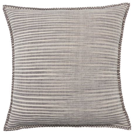 Jaipur Living Cadell Striped Gray/Cream Down Pillow 24" Square