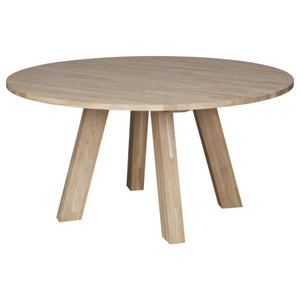 Natural Oak Round Dining Table, Woood Rhonda - Transitional - Dining Tables  - by Luxury Furnitures | Houzz