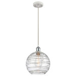 Innovations Lighting - Large Deco Swirl 1-Light Mini Pendant, White and Polished Chrome, Clear - A truly dynamic fixture, the Ballston fits seamlessly amidst most decor styles. Its sleek design and vast offering of finishes and shade options makes the Ballston an easy choice for all homes.