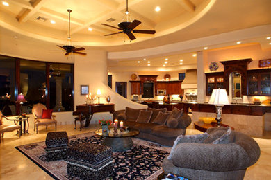 Inspiration for a mediterranean living room remodel in Phoenix