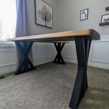 Custom Walnut L-Shaped Desk | Solid Hardwood Executive Office Desk