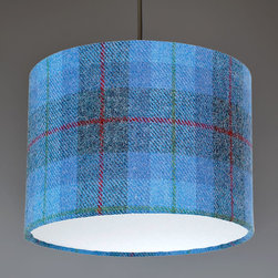 Harris Tweed Blue Check Lamp Shade - Lampshades