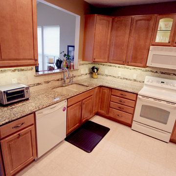 Cambria Canterbury Quartz Countertop and Tile Backsplash
