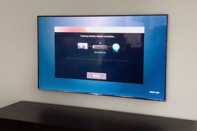 TV Mount low-profile + in-wall wire concealment