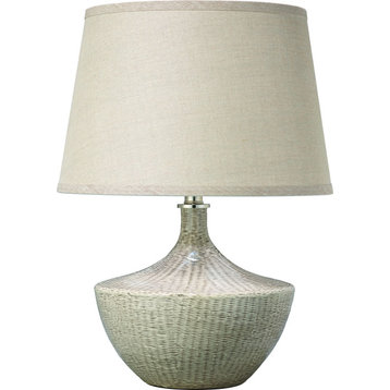Basketweave Table Lamp, Off White