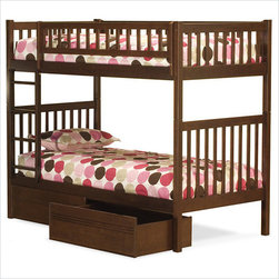 Arizona Antique Walnut Twin over Twin Bunk Bed - Bunk Beds