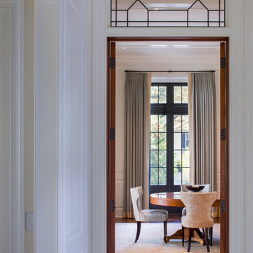 Kitchen to Dining Room through Hallway Transoms