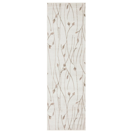 Nourison Grafix 2'3" x 7'6" Ivory Beige Modern Indoor Rug
