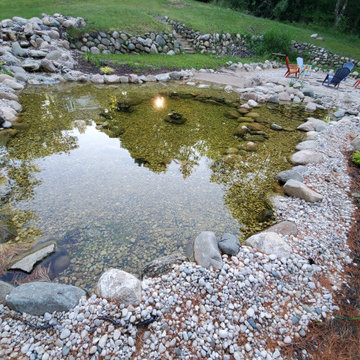 Large Custom Aquascape Ecosystem Pond with Cascading Waterfalls