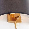14" 1-Light Satin Brass Wall Sconce With A Fabric Black Shade